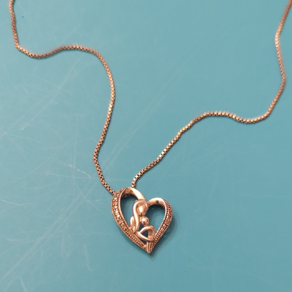Vintage Sterling Silver Heart Necklace